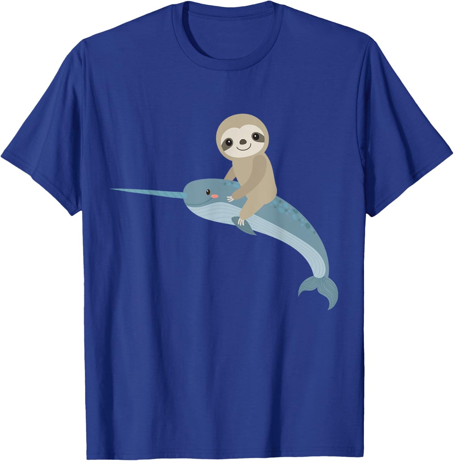 Sloth riding Narwhal, Unicorn of the Sea, men women boy girl T-Shirt - T-Shirt | Royal
