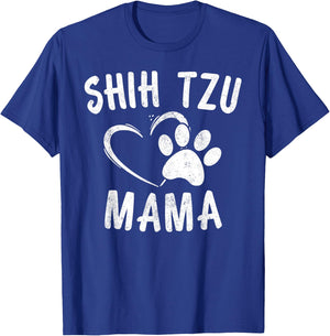 Funny Shih Tzu Mama Gift Pet Doggy Lover Apparel Dog Mom T-Shirt - T-Shirt | Royal