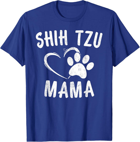 Funny Shih Tzu Mama Gift Pet Doggy Lover Apparel Dog Mom T-Shirt - T-Shirt | Royal