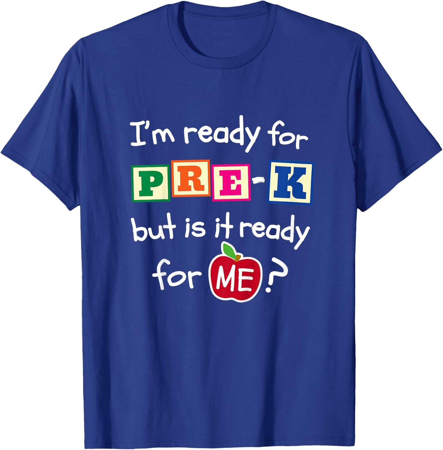 First Day of Pre-K Shirt Hello Boys Girls Back To School T-Shirt - T-Shirt | Royal