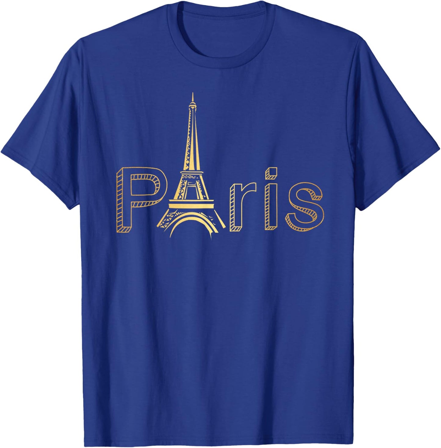 Paris Gold Tour Eiffel Funny Party Gift T-Shirt - T-Shirt | Royal