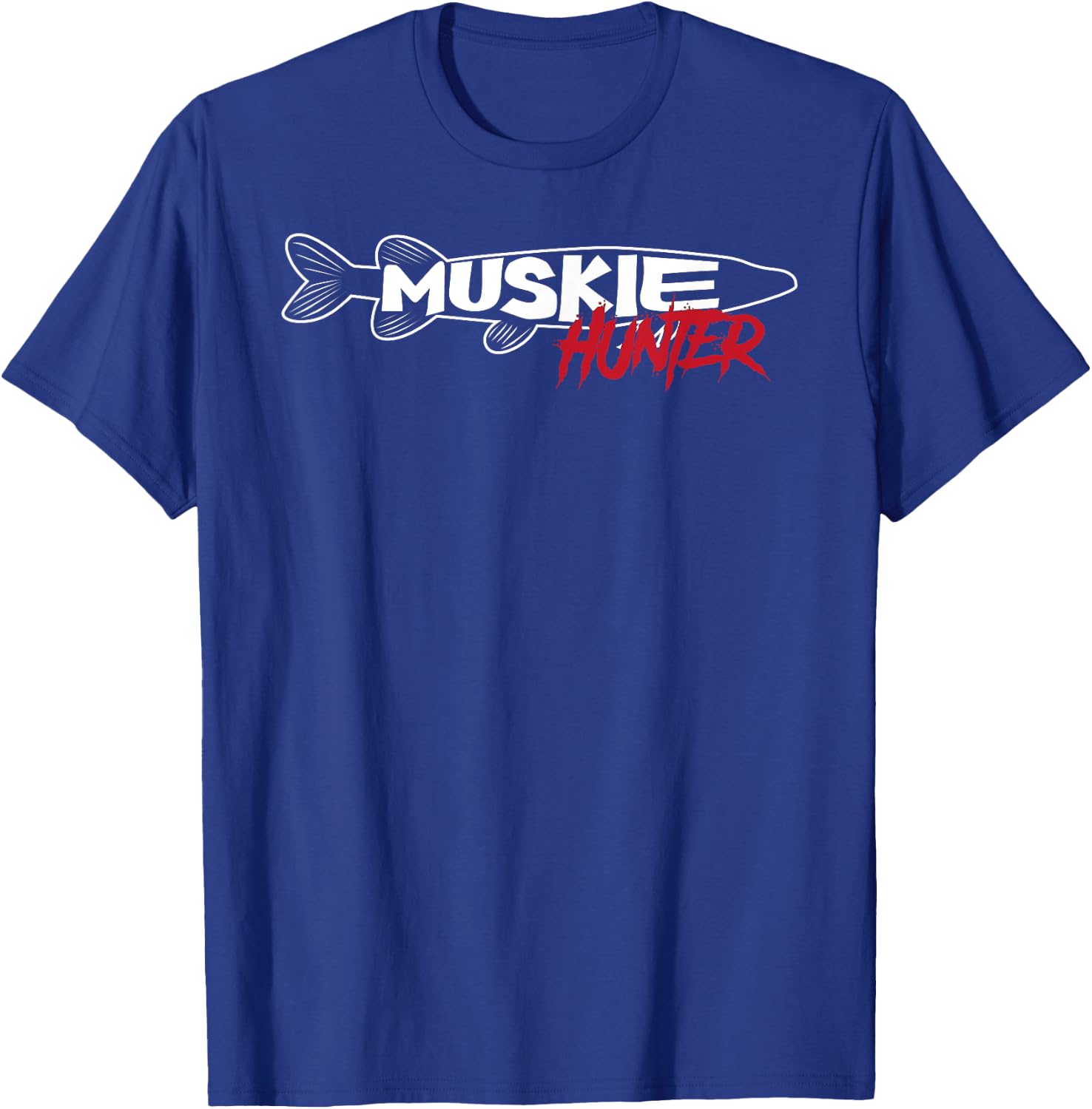 Muskie Hunter Shirt | Cute Esox Musky Fishing Lovers Gift T-Shirt - T-Shirt | Royal
