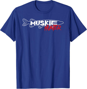 Muskie Hunter Shirt | Cute Esox Musky Fishing Lovers Gift T-Shirt - T-Shirt | Royal