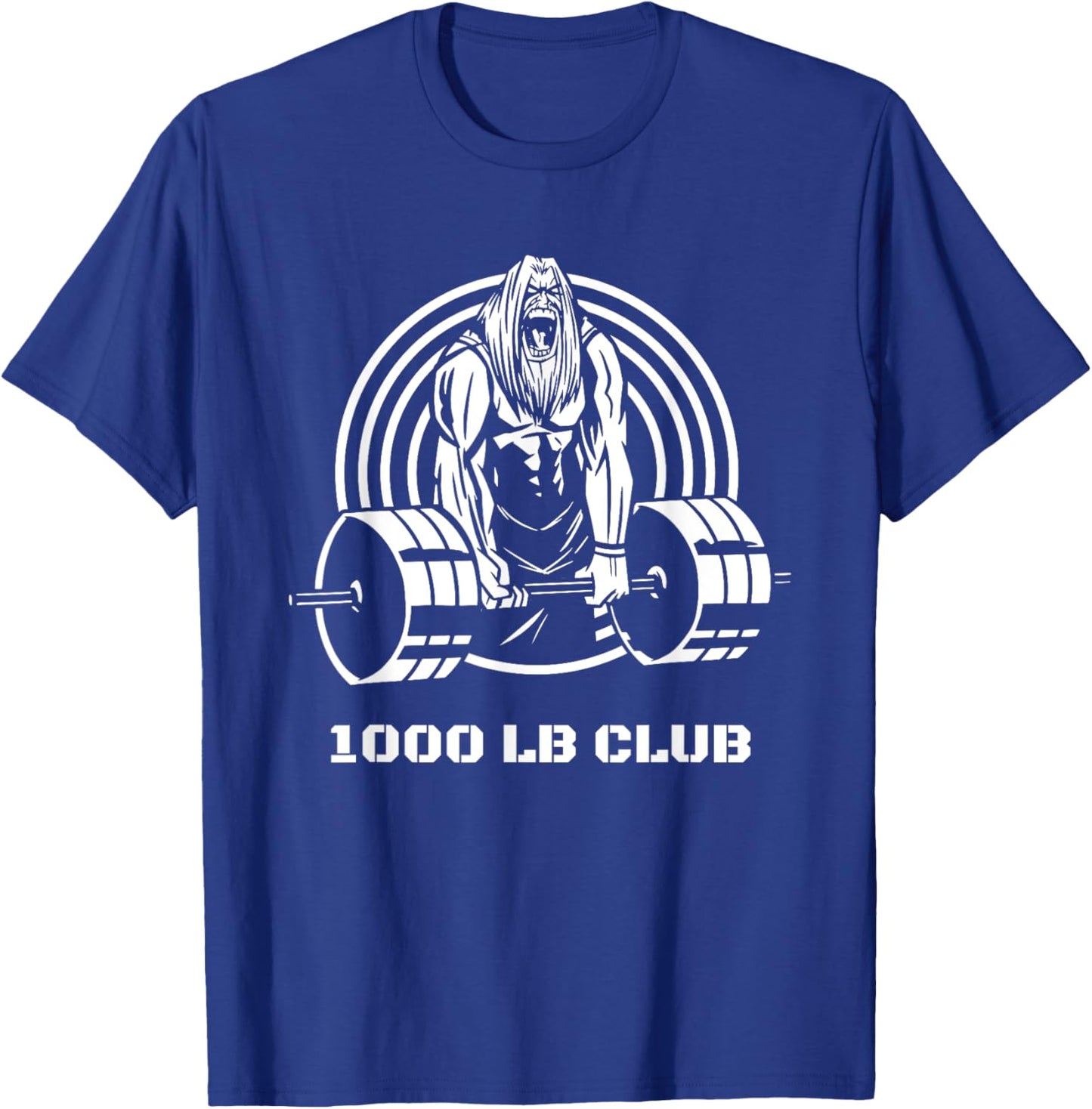 1000 Pound Club Muscle Strong Men Gym Workout Powerlifting T-Shirt - T-Shirt | Royal