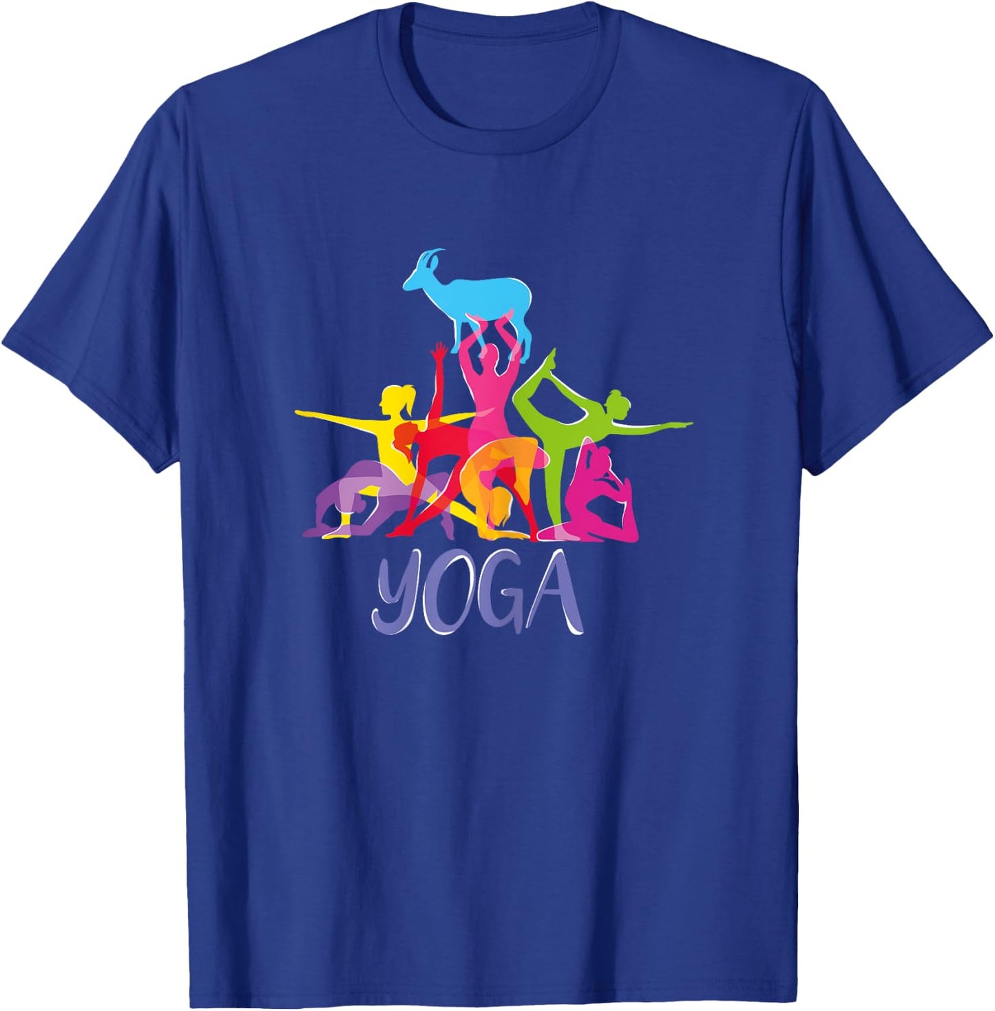 Yoga Goat Funny Farming Sport Shirt. Downward Face Pose T-Shirt - T-Shirt | Royal