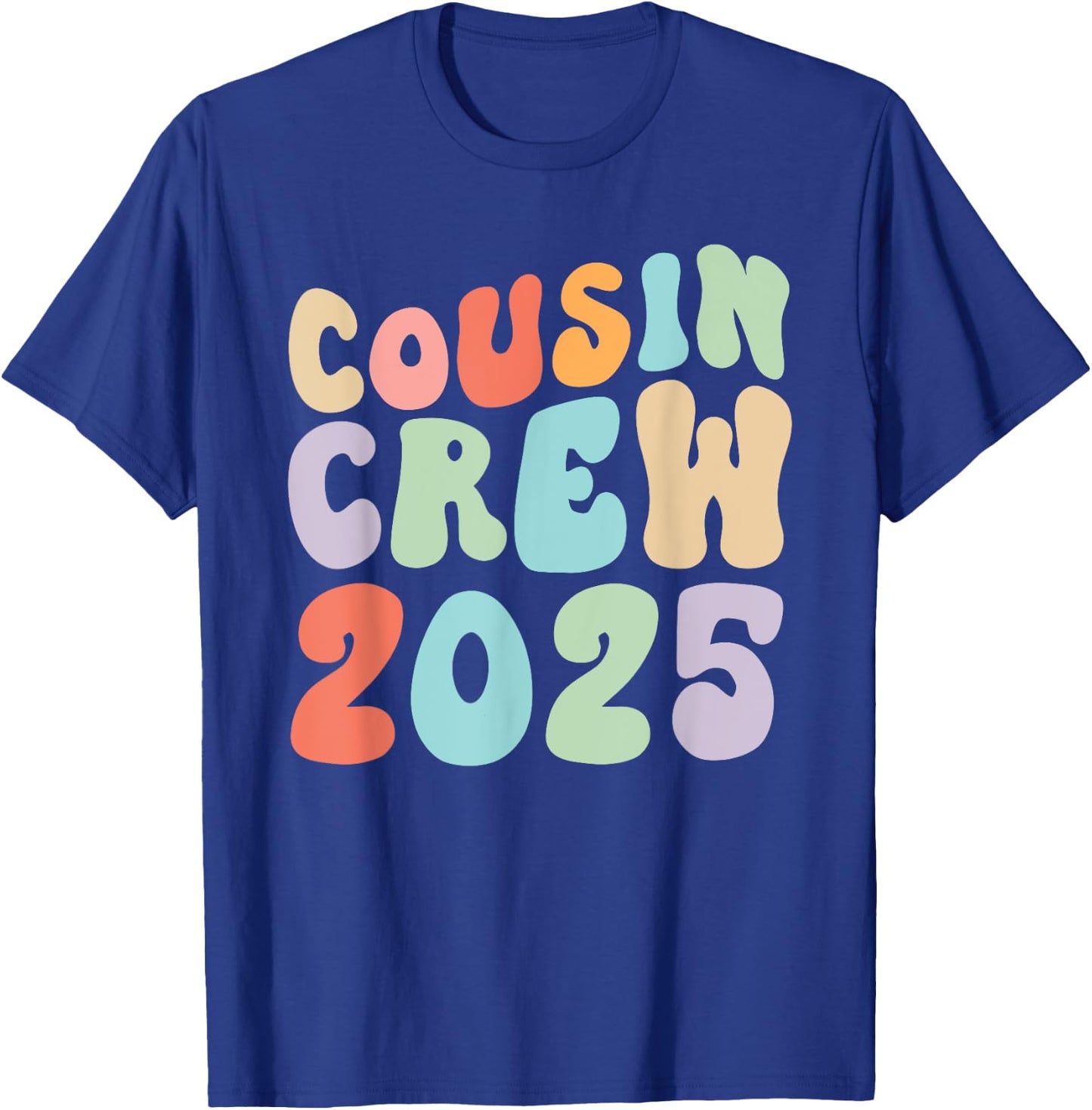Vintage Cousin Crew 2025 Groovy Retro Design Family Matching T-Shirt - T-Shirt | Royal