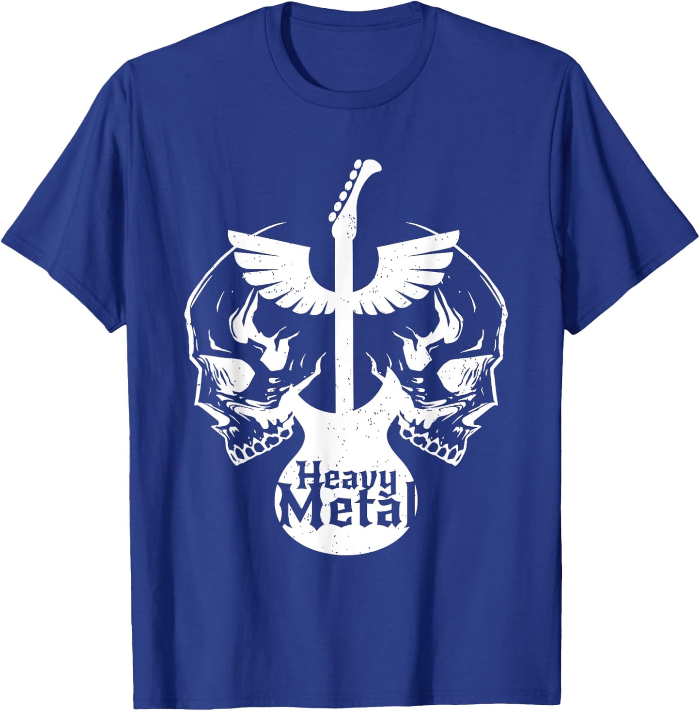 Heavy Metal Flying Guitars With Skulls Rock T-Shirt - T-Shirt | Royal