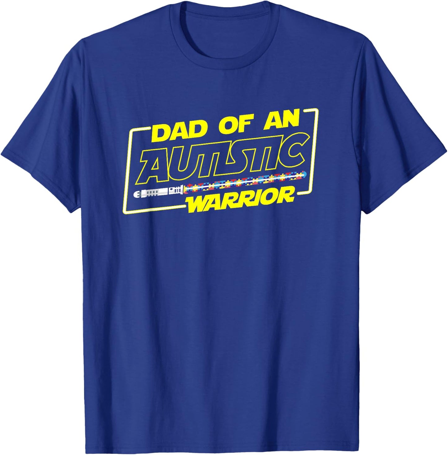 Father's Day Autism Warrior Awareness Dad T Shirt T-Shirt - T-Shirt | Royal