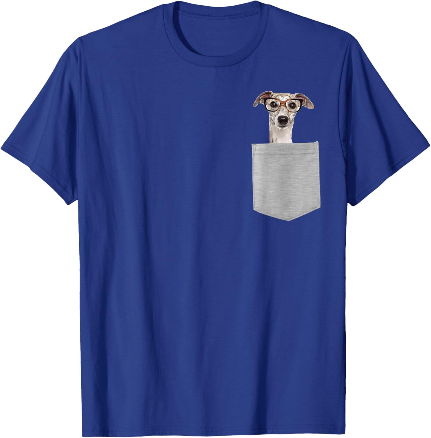 Dog in Your Pocket Greyhound with Glasses on Women Girls Kids T-Shirt - T-Shirt | Royal