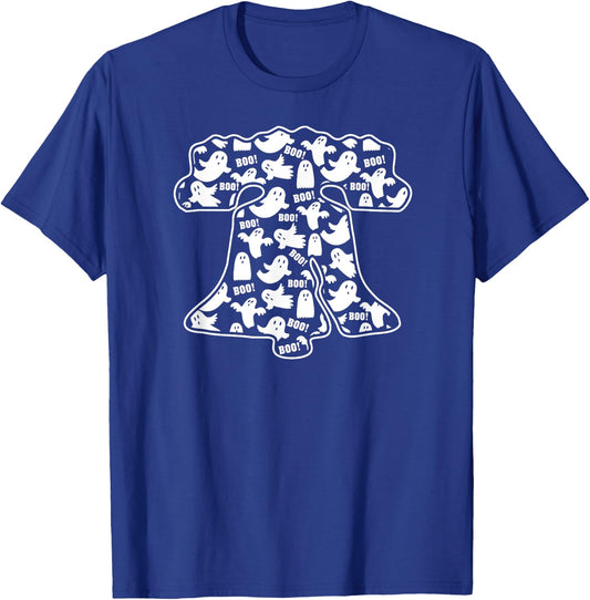 Funny Philadelphia Halloween Ghost Boo Bell Philly Fan Fall T-Shirt - T-Shirt | Royal