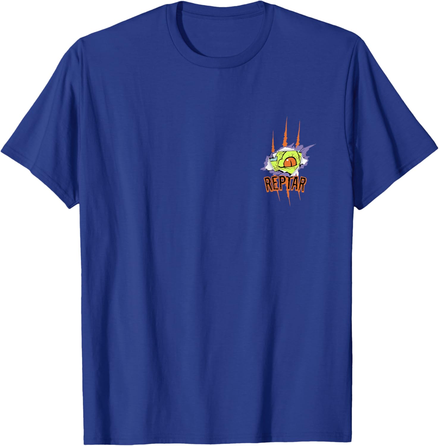 Rugrats Reptar Eye Scratch Mark Monster Reveal Left Chest T-Shirt - T-Shirt | Royal