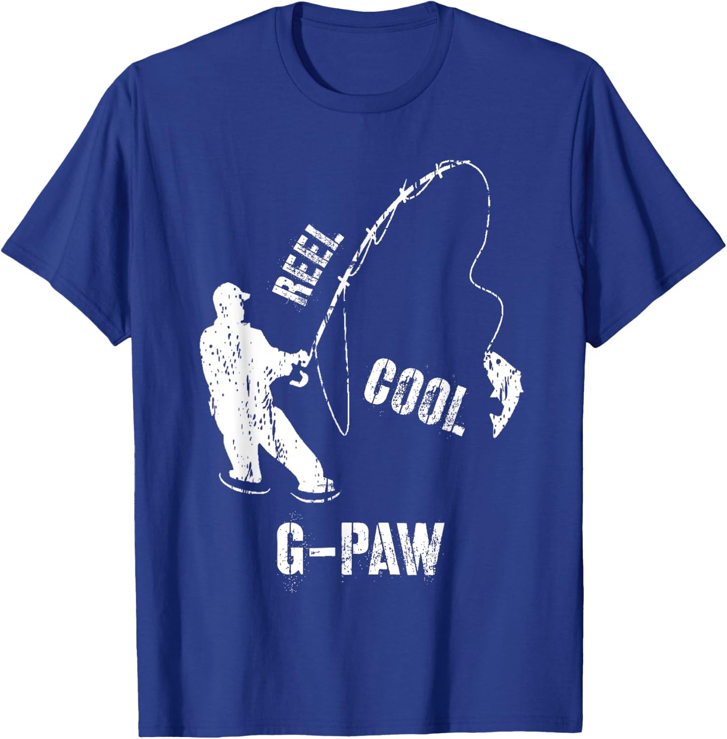 Vintage Reel Cool G-Paw Fishing Fisherman Grandfather Gift T-Shirt - T-Shirt | Royal