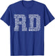 RD Words Registered Dietitian Dietician Nutrition Food Gift T-Shirt - T-Shirt | Royal