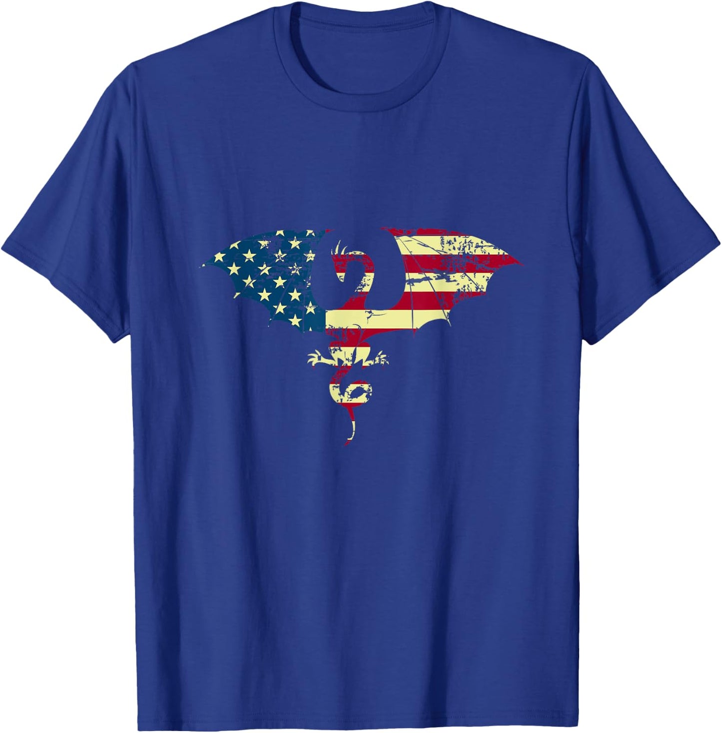 USA American Flag Winged Dragon Silhouette and Boys T-Shirt - T-Shirt | Royal