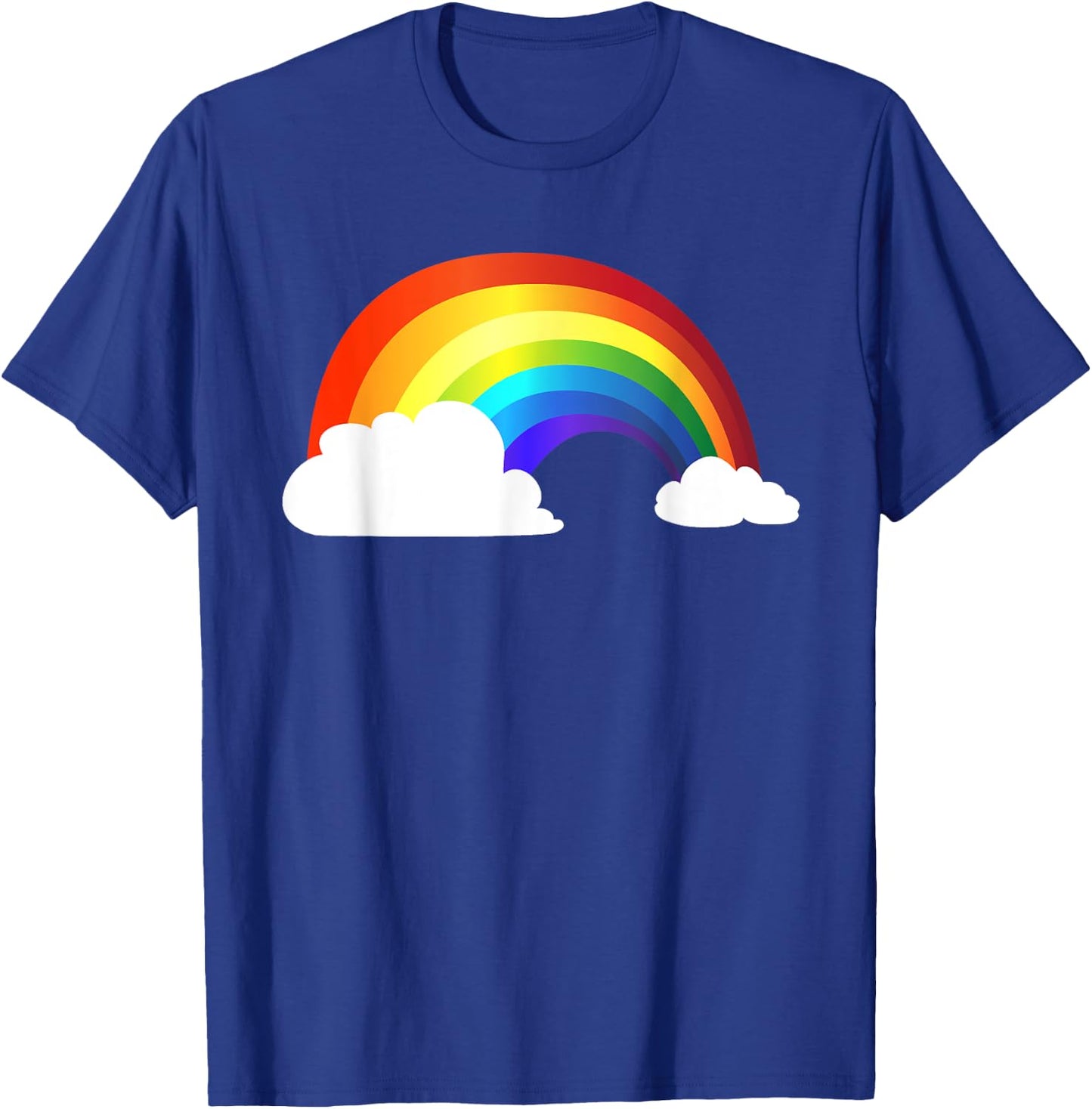 Rainbow - Shiny Rainbow in the Clouds T-Shirt - T-Shirt | Royal