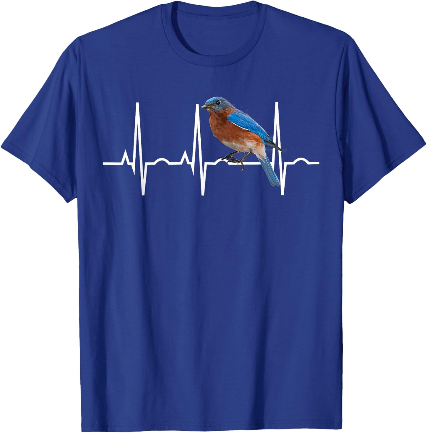 Bluebird Shirt - Bluebird Heartbeat Gift Birders T-Shirt - T-Shirt | Royal