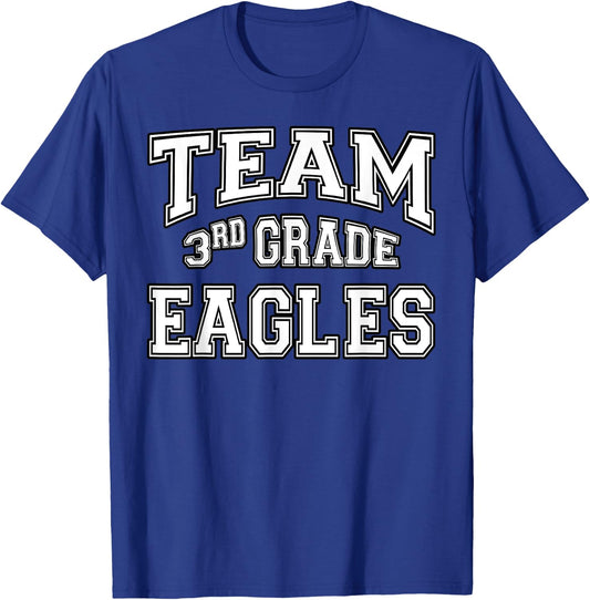 Team 3rd Third Grade Eagles Student Back To School T-Shirt - T-Shirt | Royal