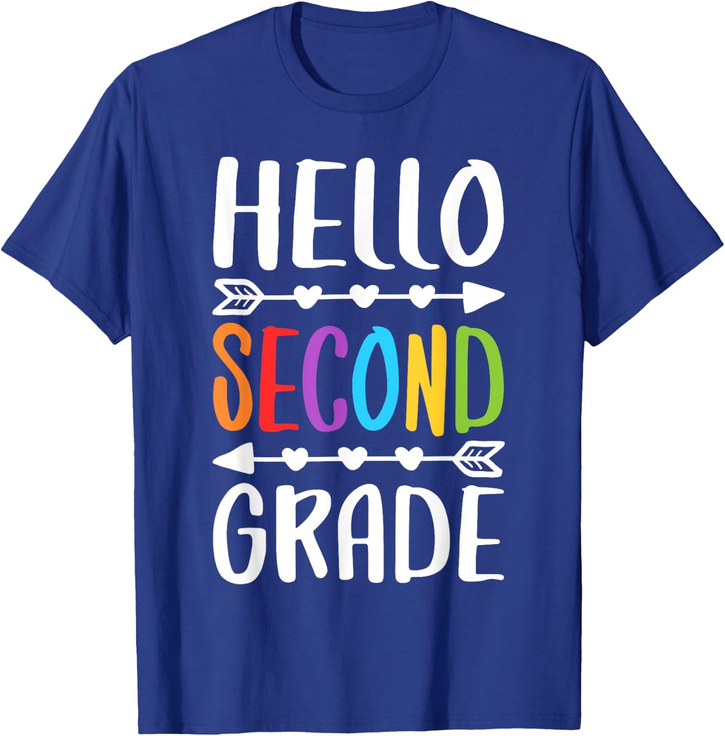 Hello Second Grade Shirt 2nd Grade Boy Girl Student Teacher T-Shirt - T-Shirt | Royal