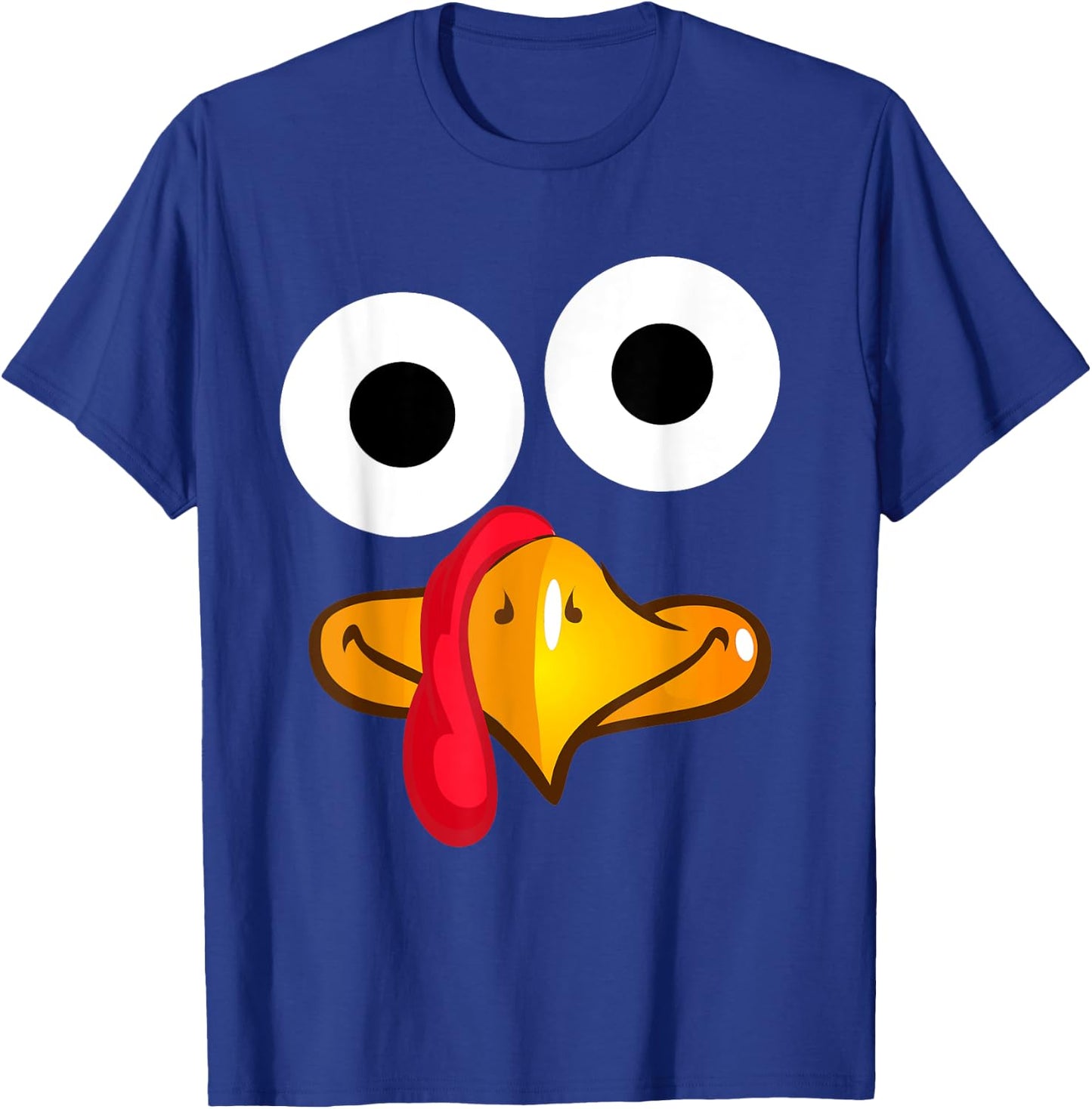 Turkey Face Thanksgiving Funny Costume T-Shirt - T-Shirt | Royal