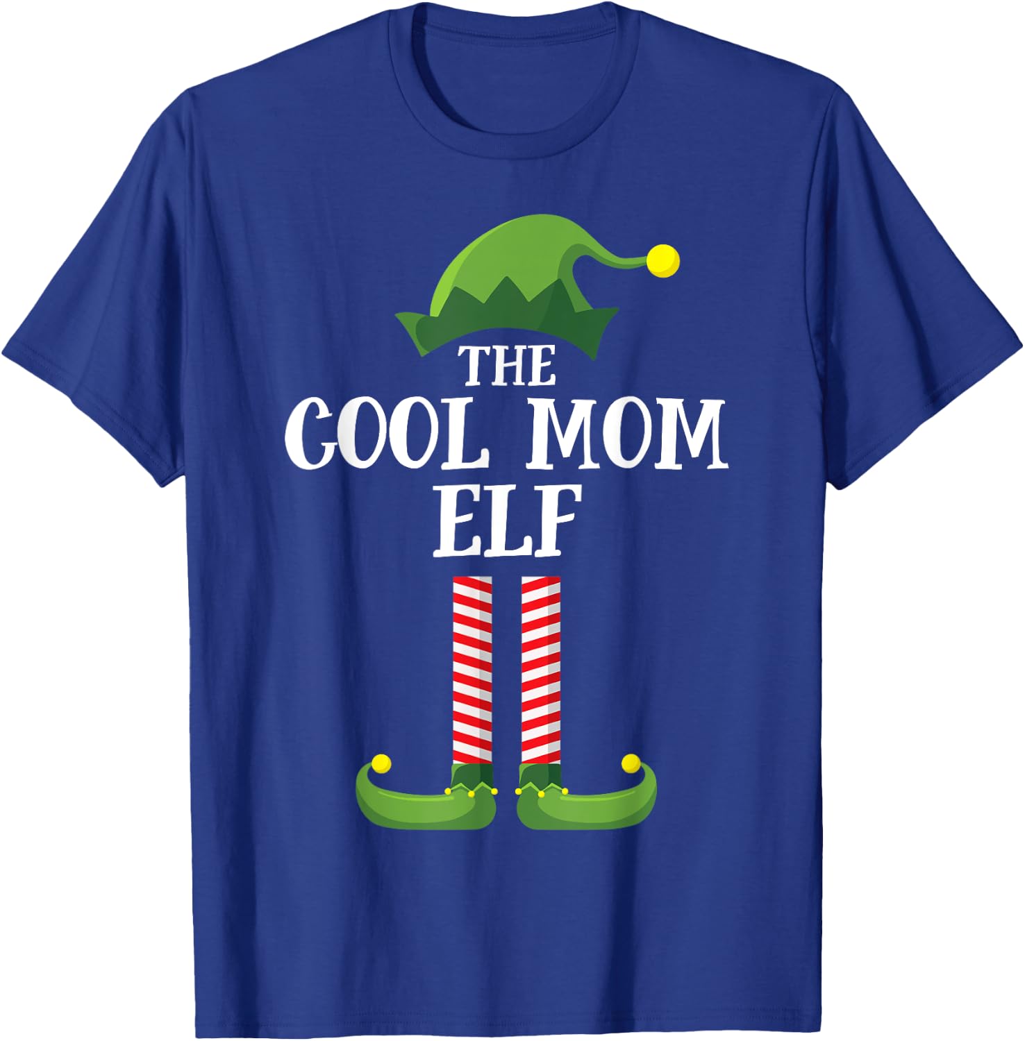 Cool Mom Elf Matching Family Group Christmas Party Pyjamas T-Shirt - T-Shirt | Royal