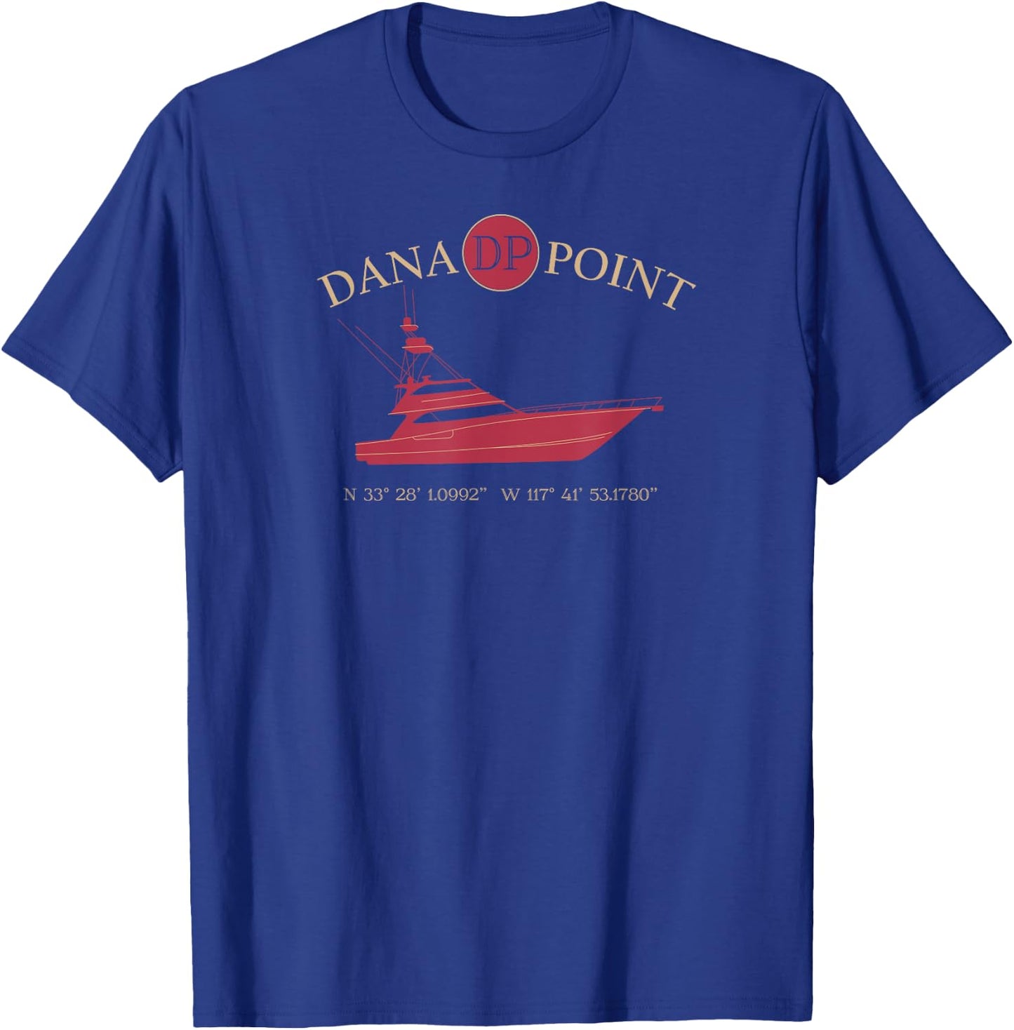 Dana Point Harbor Vintage Charter Boat T-Shirt - T-Shirt | Royal