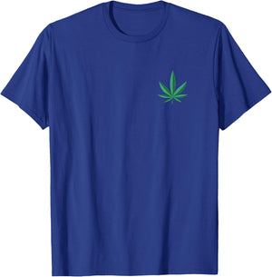 Small Marijuana Leaf Cannabis 420 Weed T-Shirt - T-Shirt | Royal