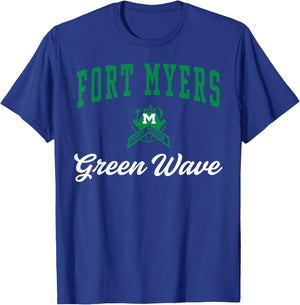 Fort Myers High School Green Wave C3 T-Shirt - T-Shirt | Royal