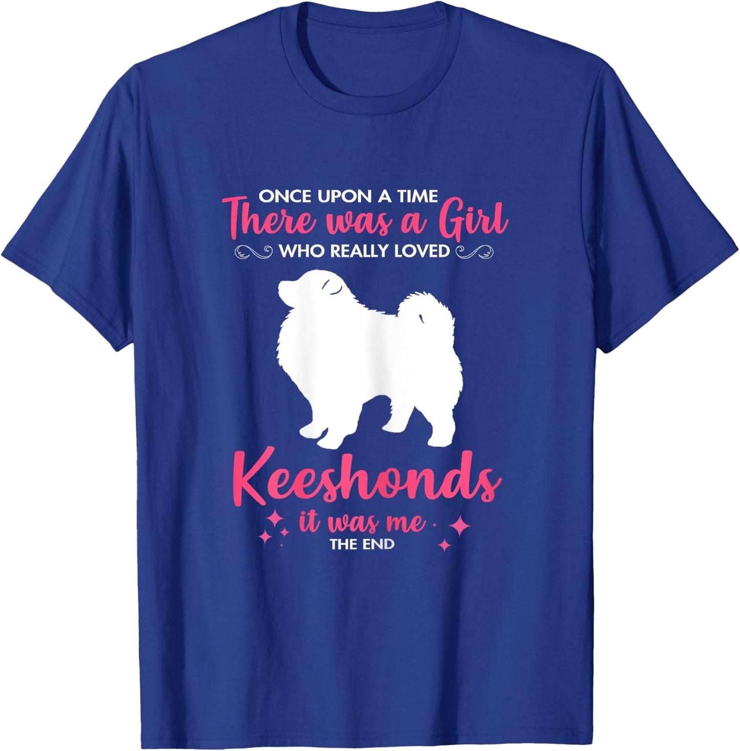 Girl Loves Keeshond Dog Pet Gift Women Mom Dad Him T-Shirt - T-Shirt | Royal