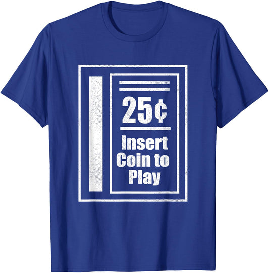 Arcade Game Coin Slot - 80s Retro Video Gamer T-Shirt - T-Shirt | Royal