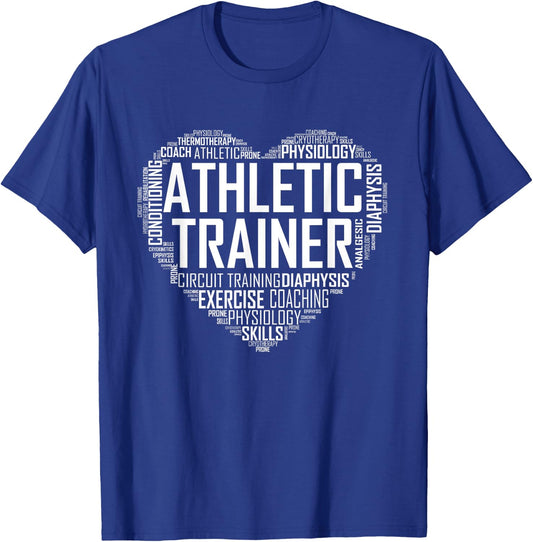 AT Certified Athletic Trainer T Shirt Gift Love Heart T-Shirt - T-Shirt | Royal