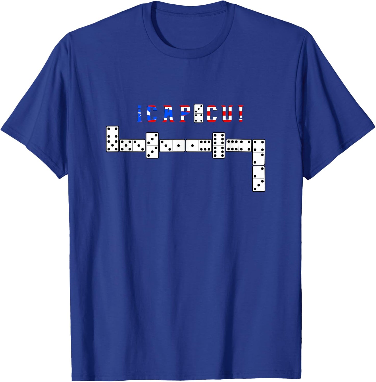 Dominoes Player Gifts By Vibes Capicu Dominoes - Black, -Adults, Short Sleeve, Small T-Shirt - T-Shirt | Royal
