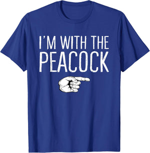 I'm With The Peacock Matching Costume Lazy Halloween Party T-Shirt - T-Shirt | Royal