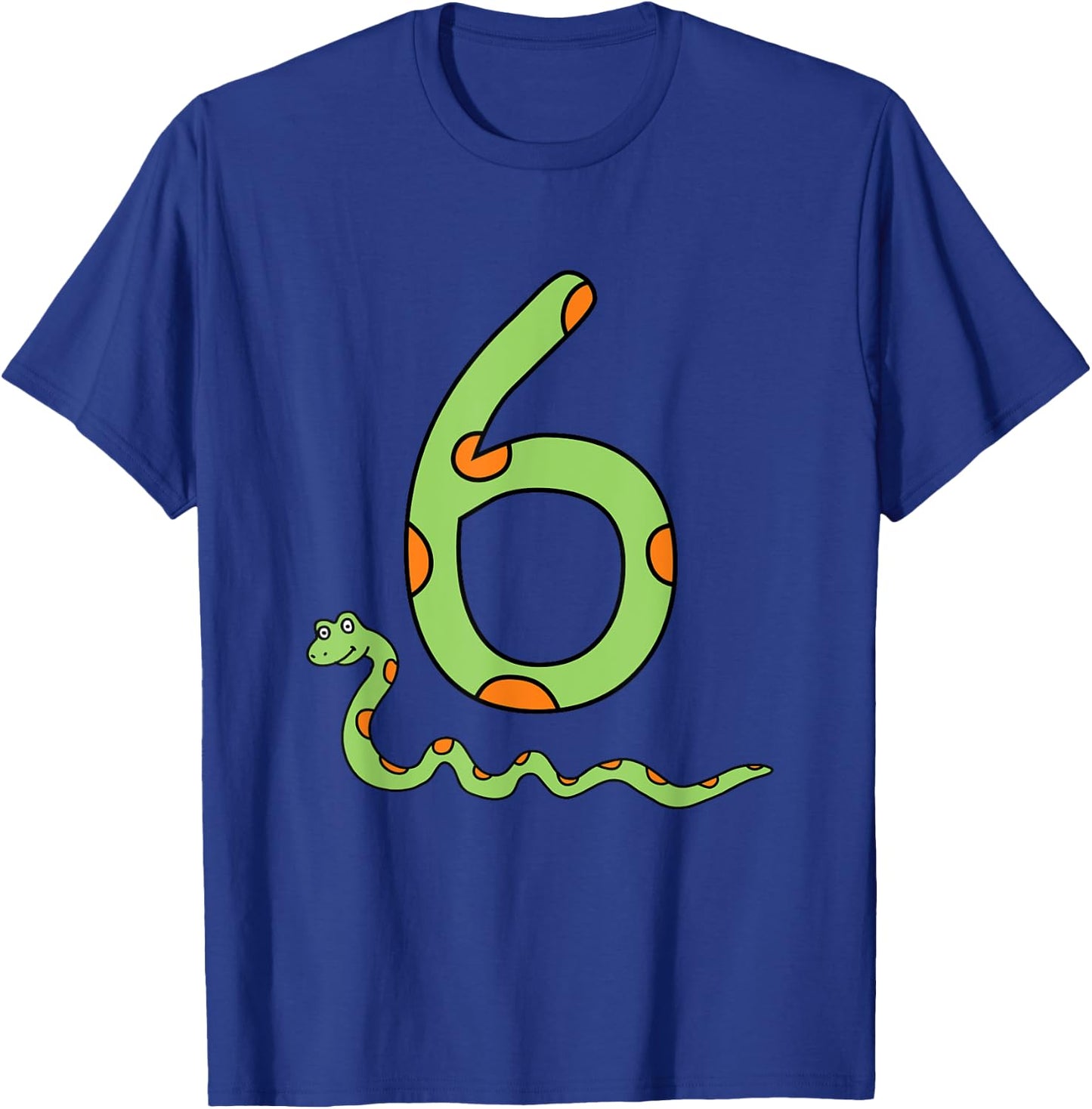 Snake Birthday Boy Kids Reptile Animal Number 6 6th Bday T-Shirt - T-Shirt | Royal