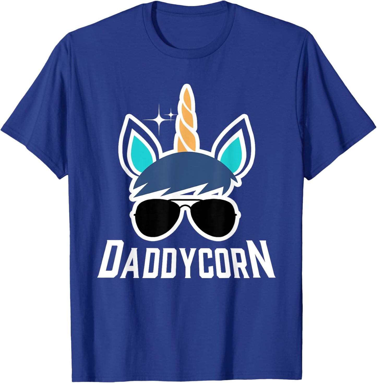 Daddycorn Unicorn Daddy And Baby Father's Day T-Shirt - T-Shirt | Royal