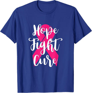 Hope Fight Cure Breast Cancer T Shirt T-Shirt - T-Shirt | Royal
