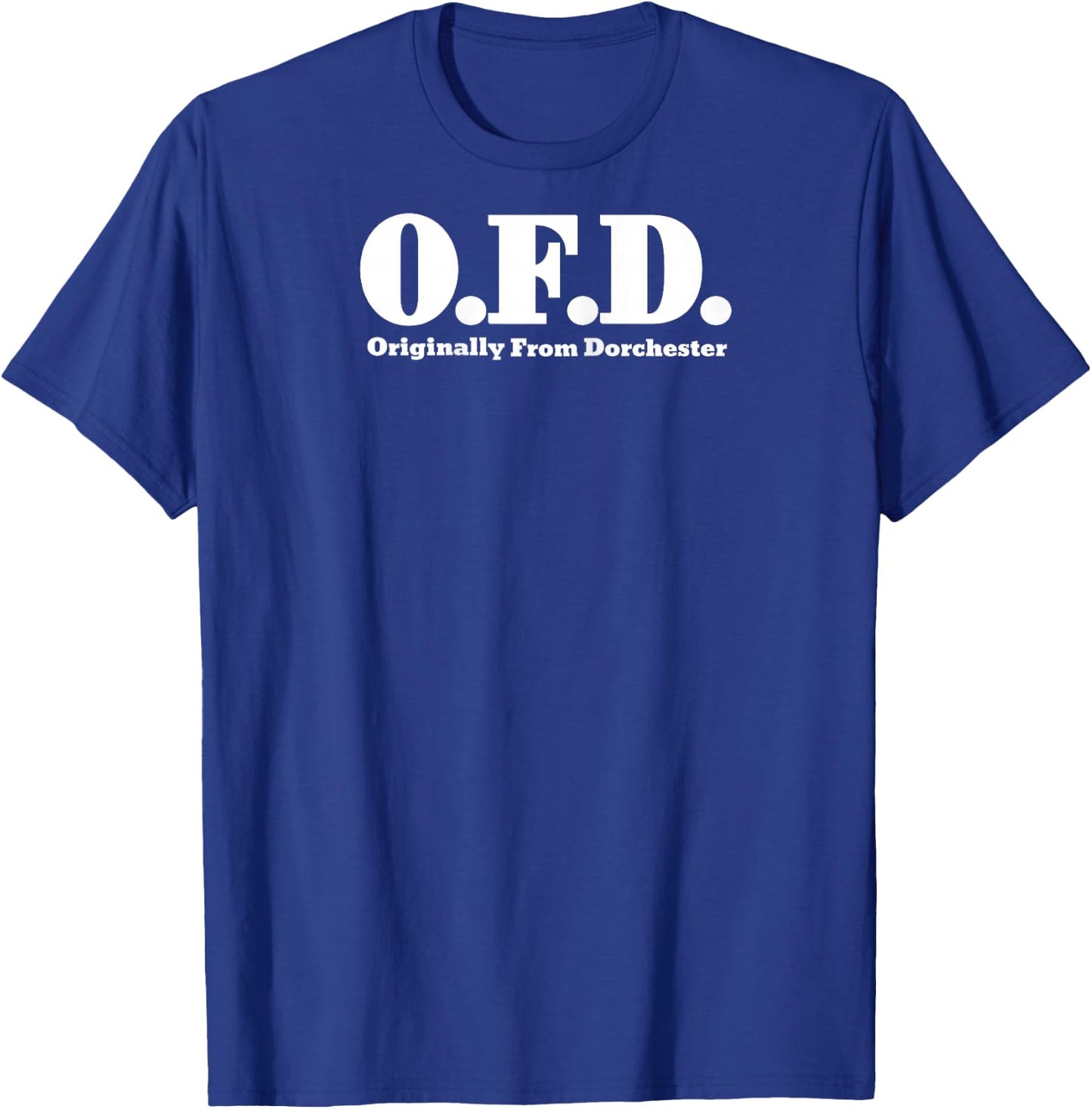 OFD Originally From Dorchester Tops Fields Corner Ashmont Raglan Baseball T-Shirt - T-Shirt | Royal