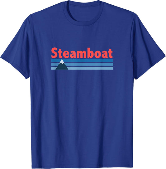 Retro Style Mountain - Steamboat Springs Colorado T-Shirt - T-Shirt | Royal