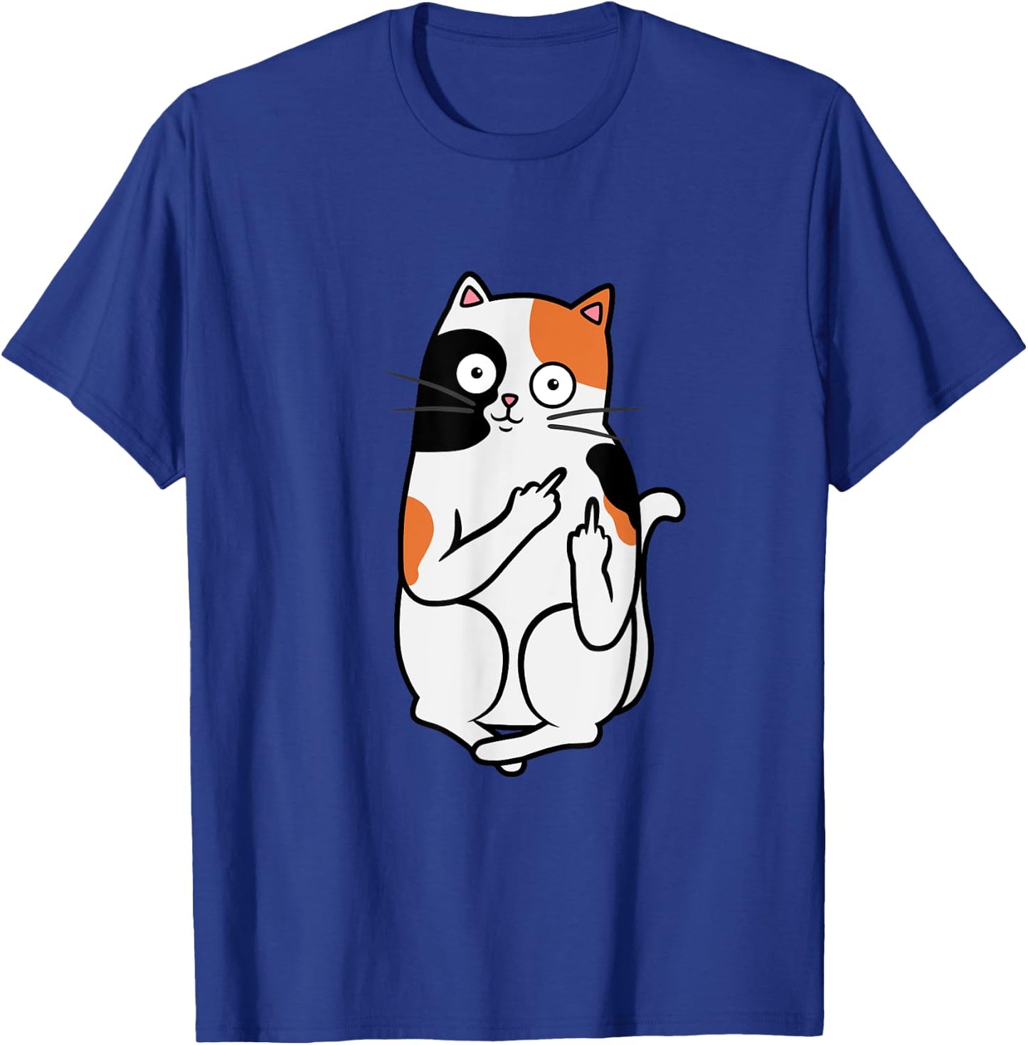Cat Middle Finger Calico Flippin' Bird T shirt T-Shirt - T-Shirt | Royal