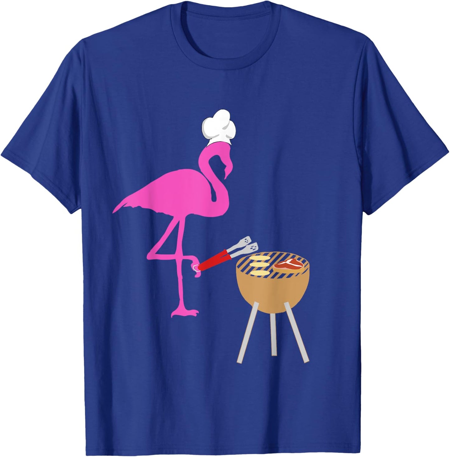 BBQ Flamingo Bird Grilling Cooking Grill Funny Barbecue T-Shirt - T-Shirt | Royal