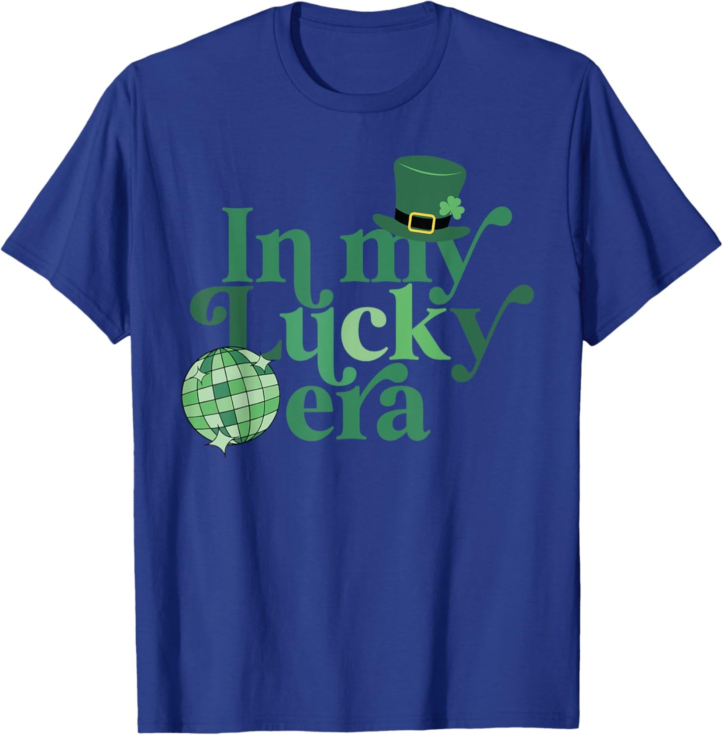 In My Lucky Era Retro Disco St Patricks Day Lucky Shamrock T-Shirt - T-Shirt | Royal