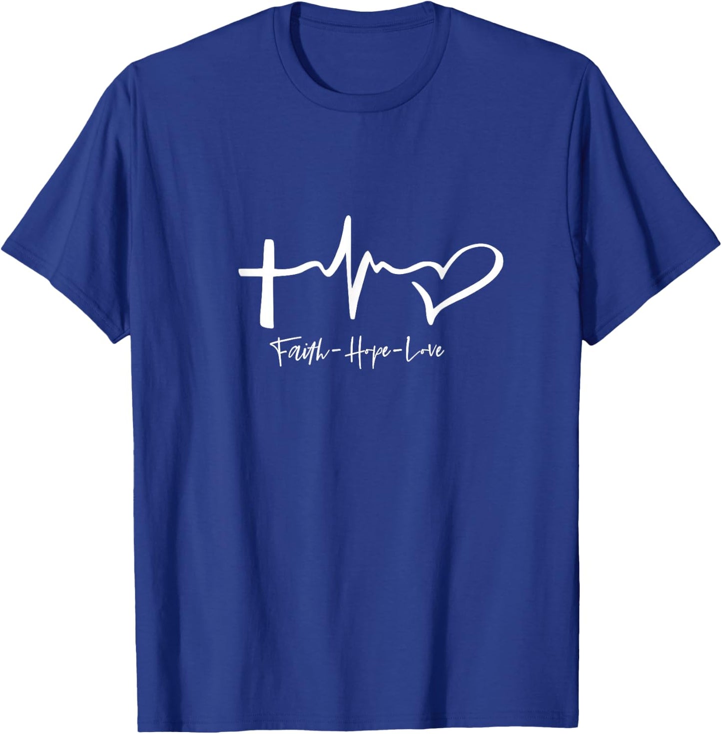 Faith Hope Love Christian Tattoo Style T-Shirt - T-Shirt | Royal