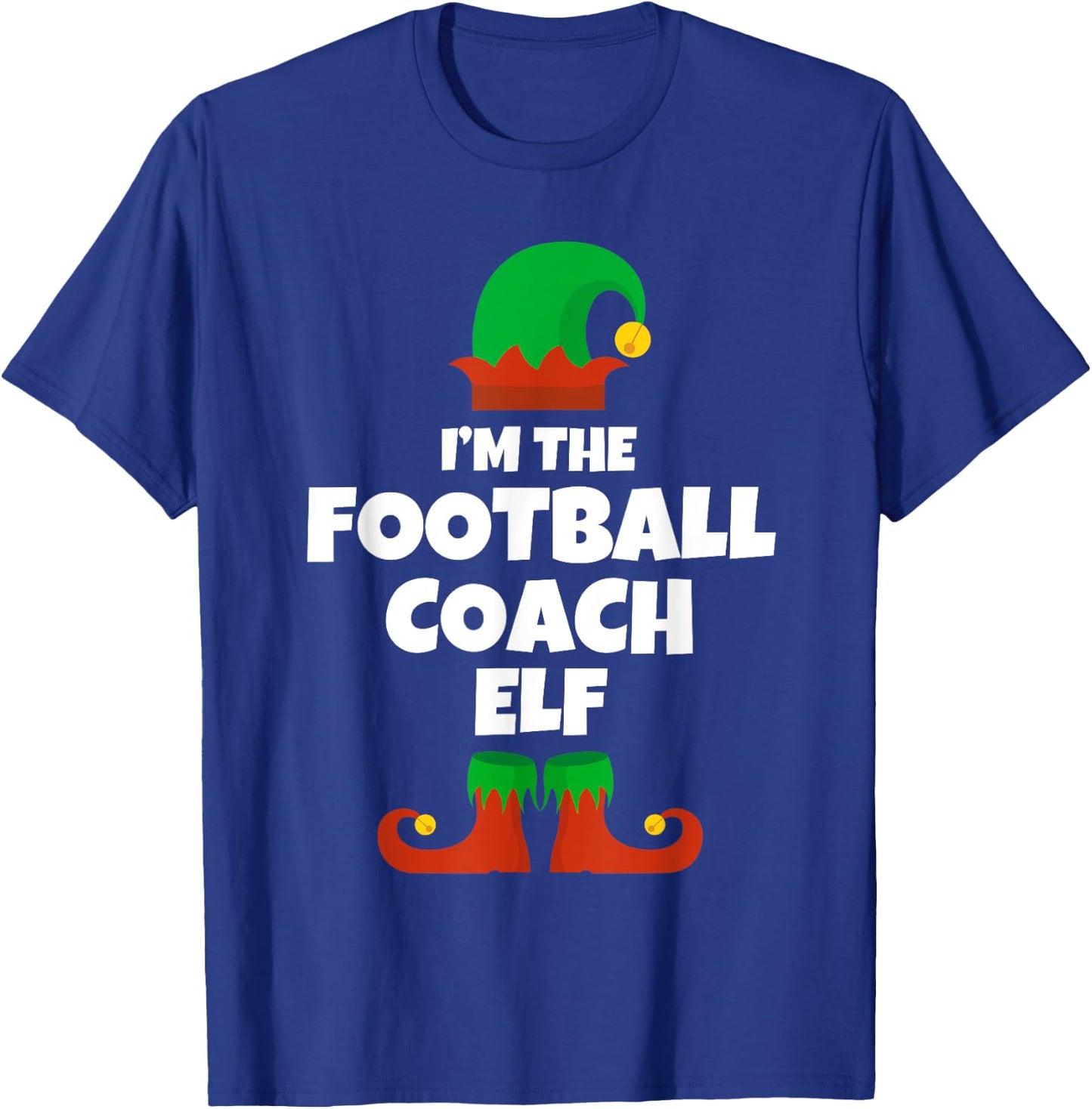 I'm The Football Coach Elf Family Pajama Christmas Funny T-Shirt - T-Shirt | Royal