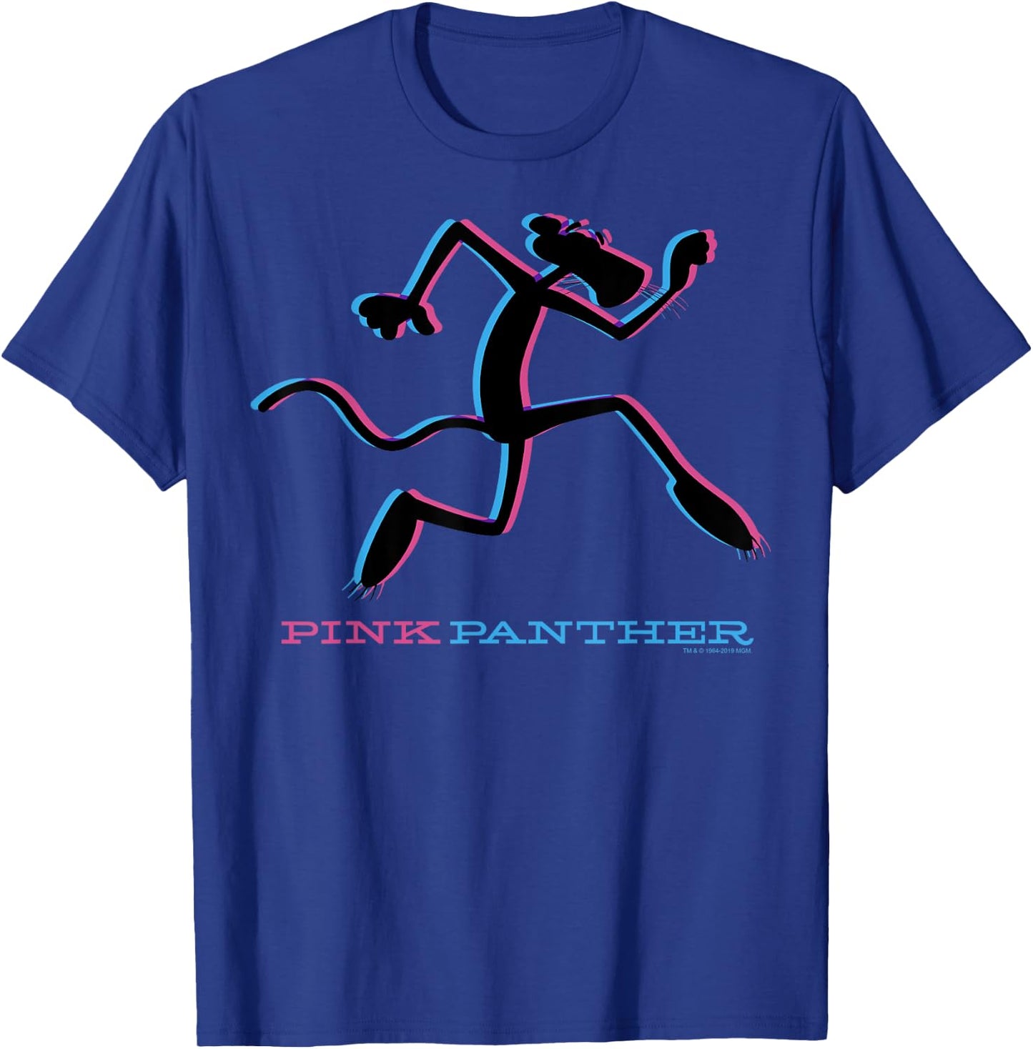Pink Panther Blue And Pink Silhouette T-Shirt - T-Shirt | Royal