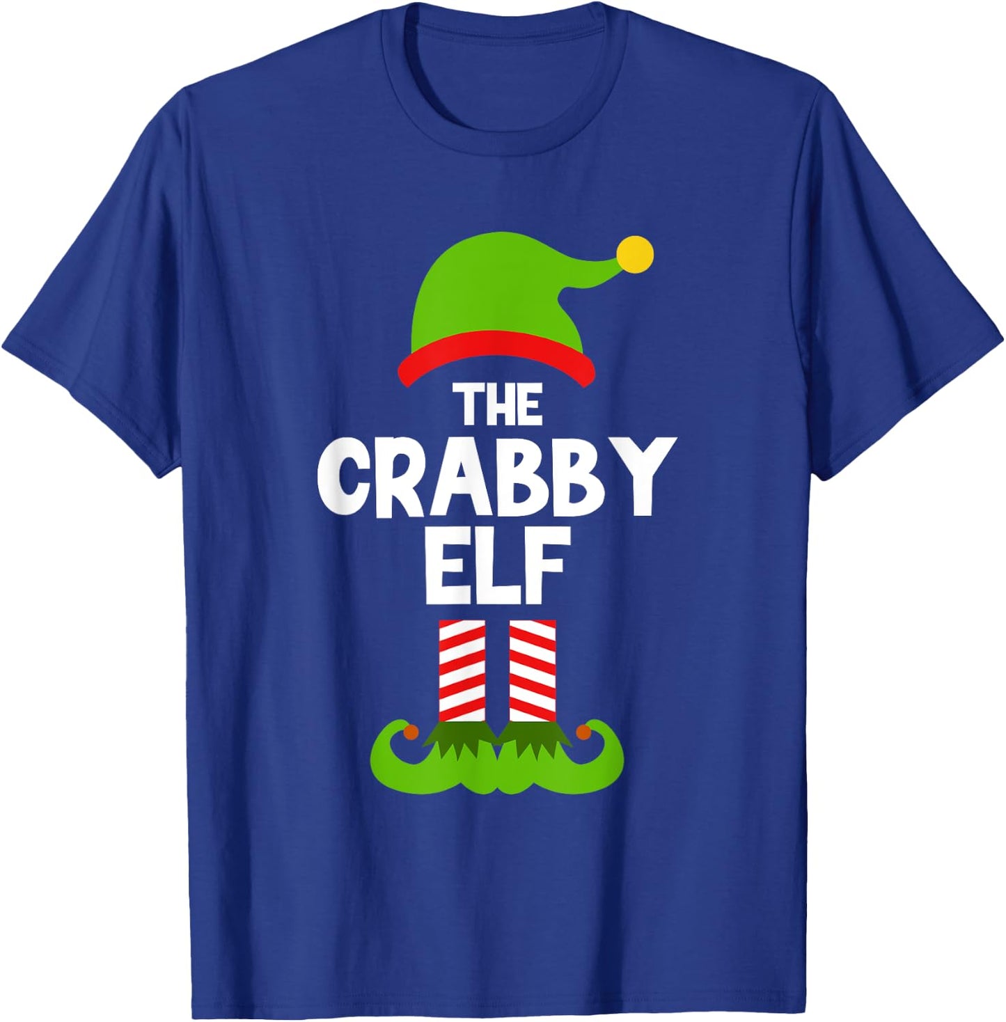 Funny The Crabby Elf Christmas Family Party Pajama T-Shirt - T-Shirt | Royal