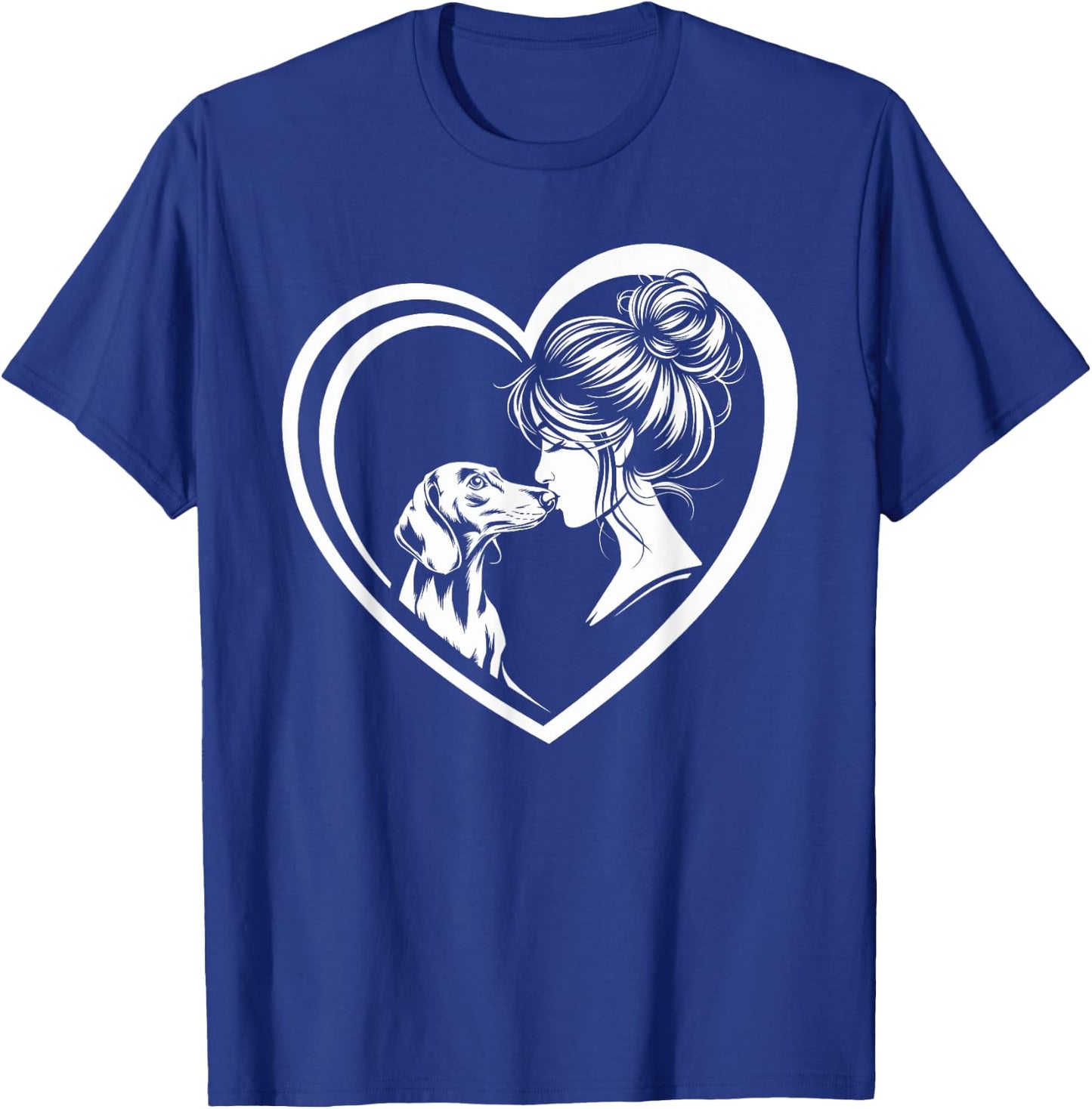Dachshund Mom Dog Art Valentine's Day Heart T-Shirt - T-Shirt | Royal