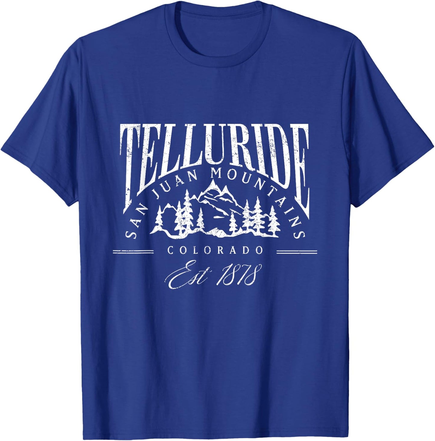 Vintage Telluride Colorado Ski Retro Mountain Varsity Style T-Shirt - T-Shirt | Royal