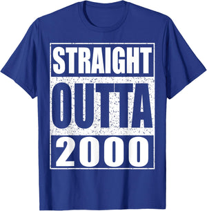 Straight Outta 2000 Shirt Men Women 25th Birthday T-Shirt - T-Shirt | Royal