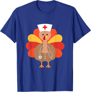 Thanksgiving for Nurses : Funny Turkey T-Shirt - T-Shirt | Royal