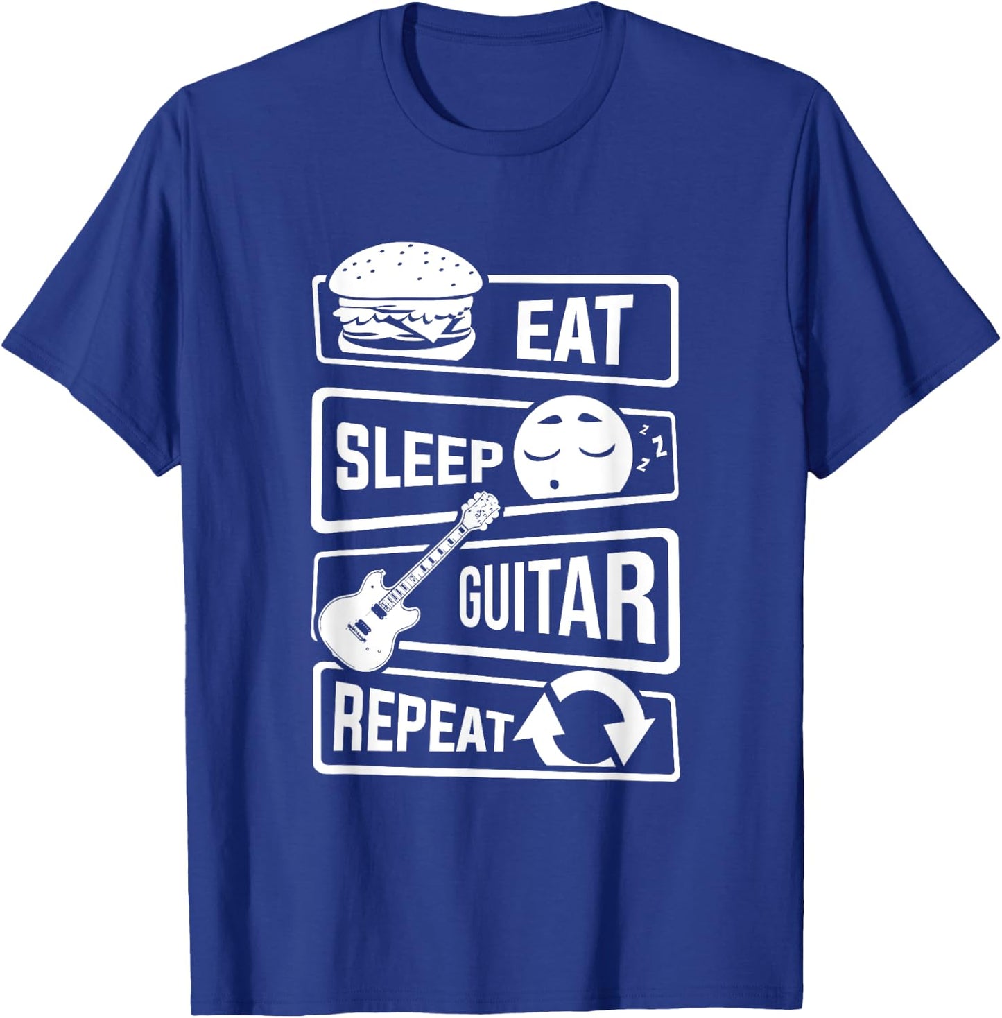 Eat Sleep Guitar Repeat - Guitarist Gift Guitar Lovers T-Shirt - T-Shirt | Royal