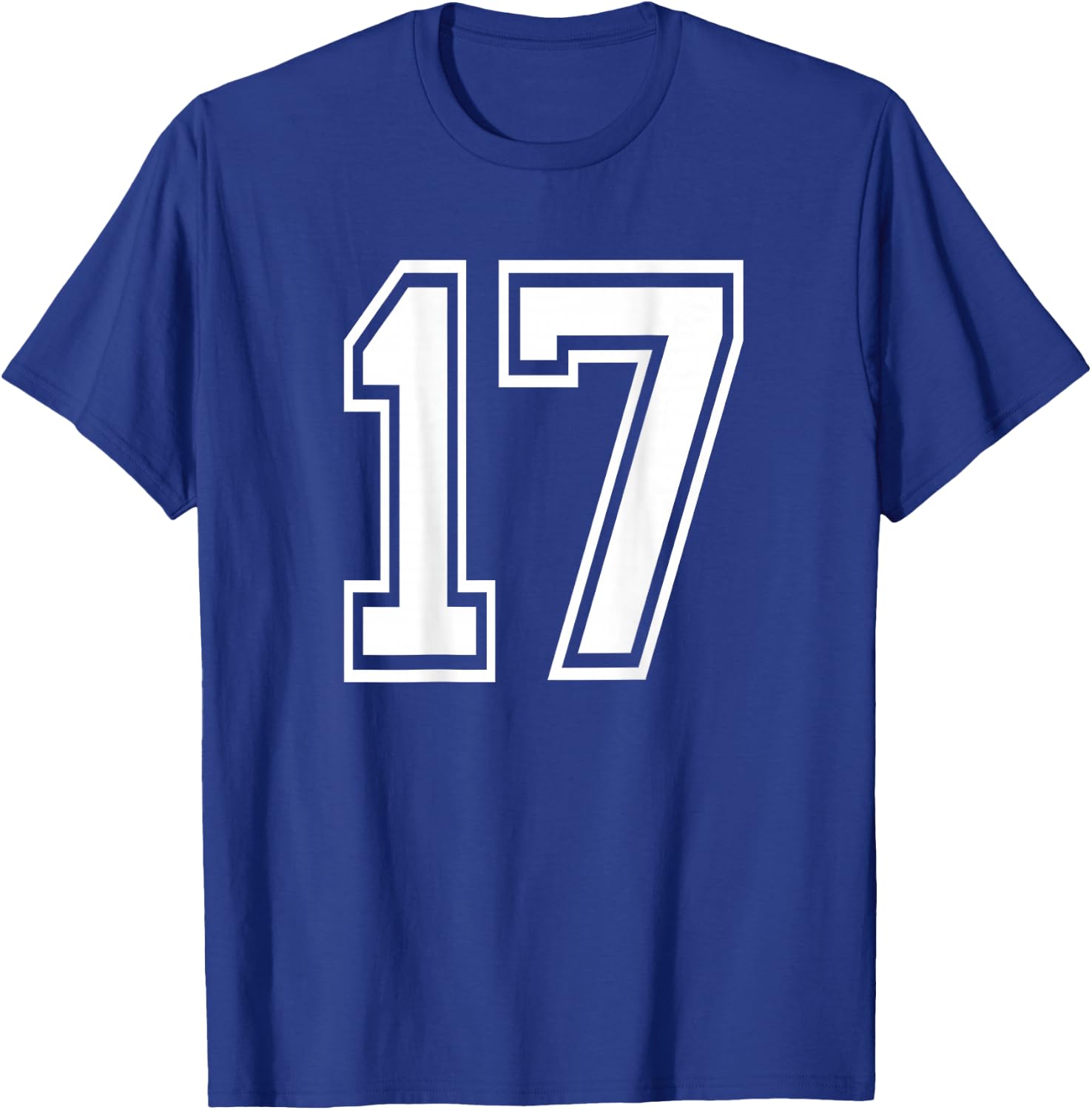Number 17 Sports Player Number BACK Of Shirt Only T-Shirt - T-Shirt | Royal